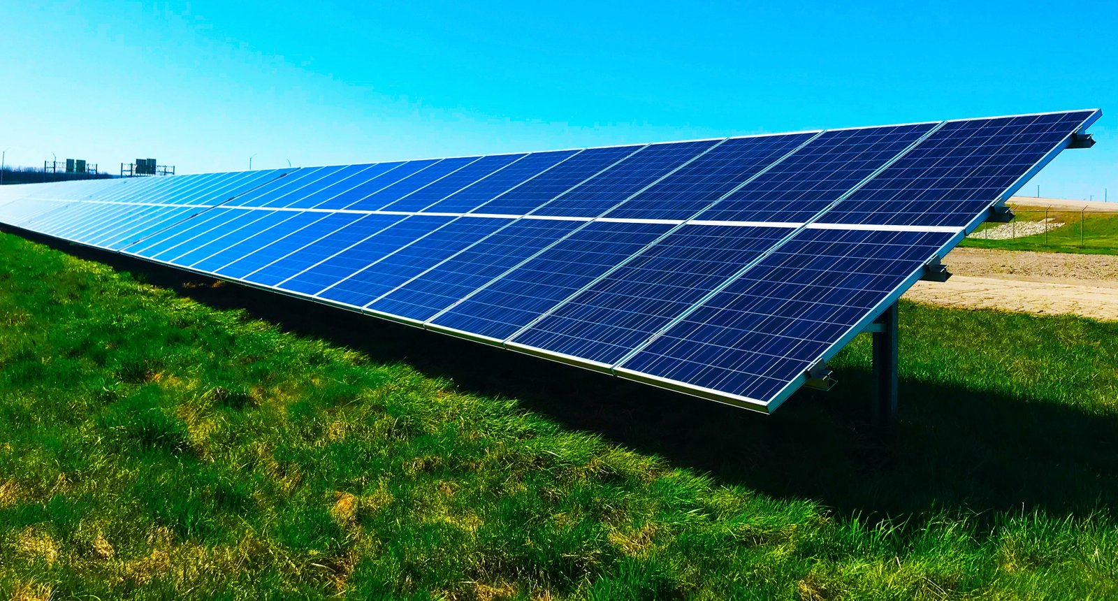 Solar panel generating power